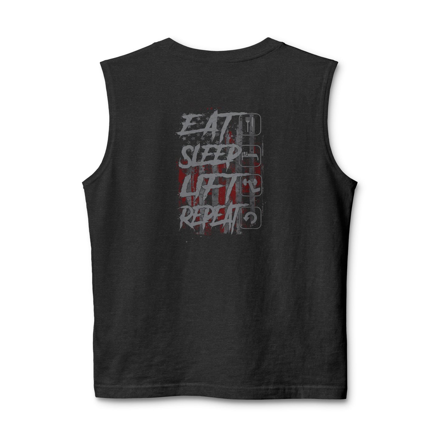 Muscle Tank — 'Eat Sleep Lift Repeat' Gym Tank Top, Weightlifting Workout Tee