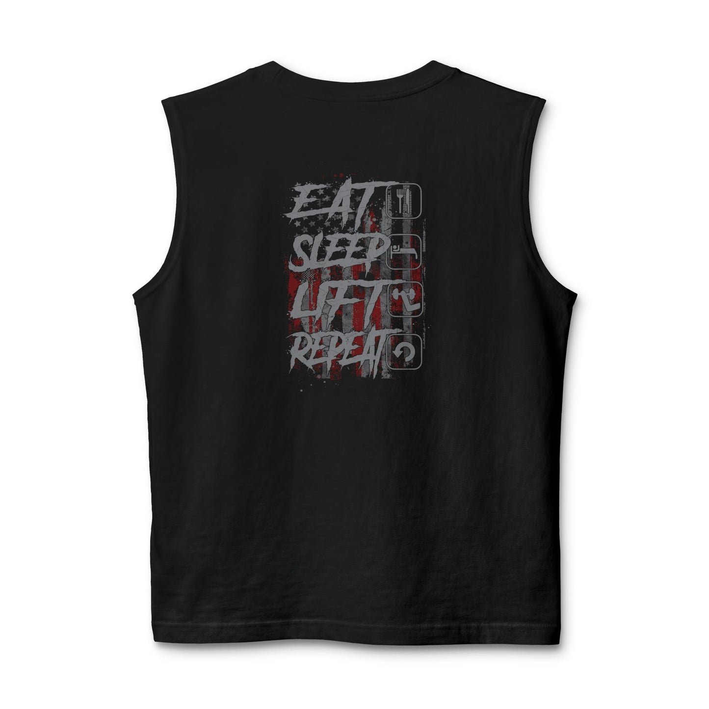 Muscle Tank — 'Eat Sleep Lift Repeat' Gym Tank Top, Weightlifting Workout Tee