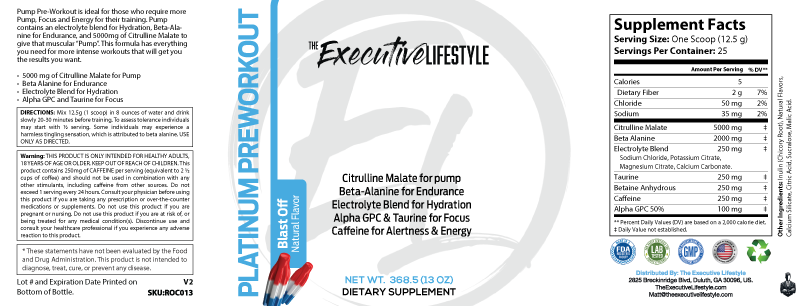 Platinum Pre-Workout - Blast off