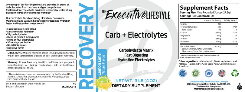 Recovery Carb + Electrolytes: Lemon Lime